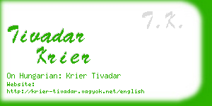 tivadar krier business card